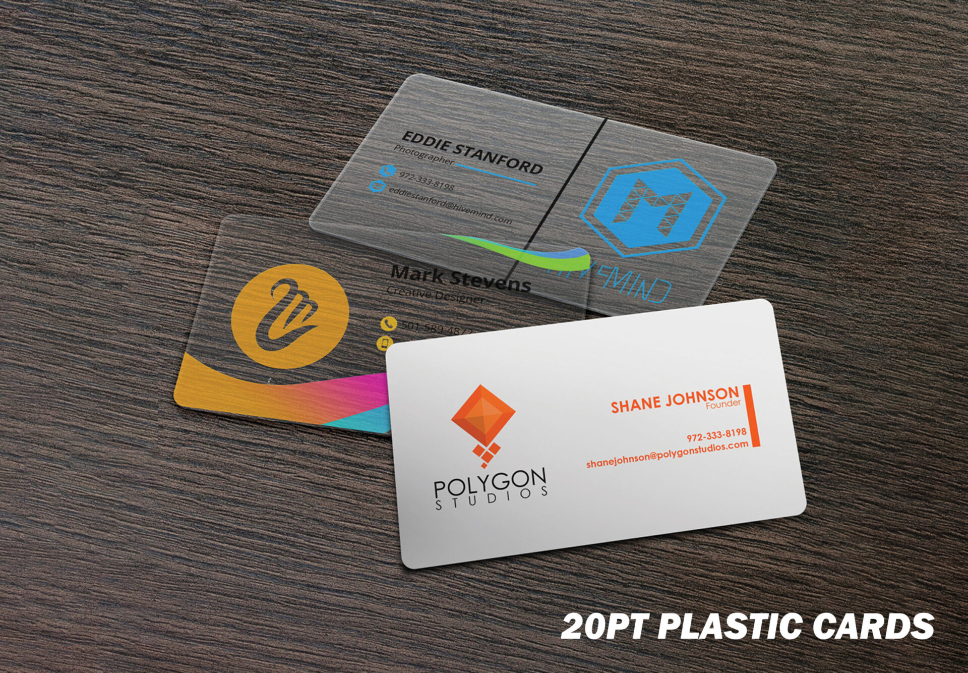 PLASTIC <br> BUSINESS CARDS